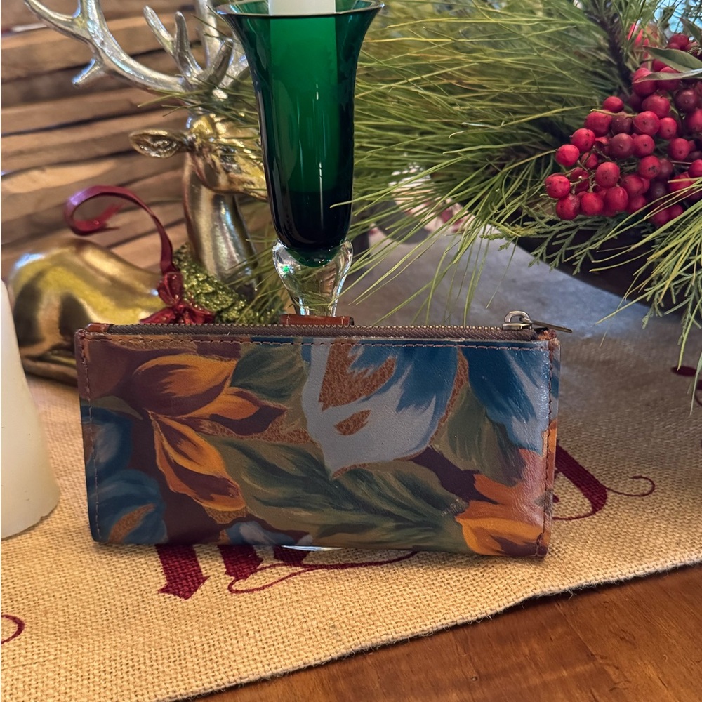 Patricia Nash Blue and Brown Floral Wallet - Picture 2 of 7